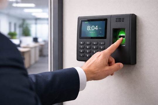 A finger pressing a fingerprint on a machine

AI-generated content may be incorrect.